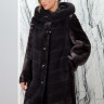 Шуба из натуральной овчины, отдела капюшона мех норки. Арт.2103-м РТ-7009