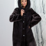 Шуба из натуральной овчины, отдела капюшона мех норки. Арт.2103-м РТ-7009