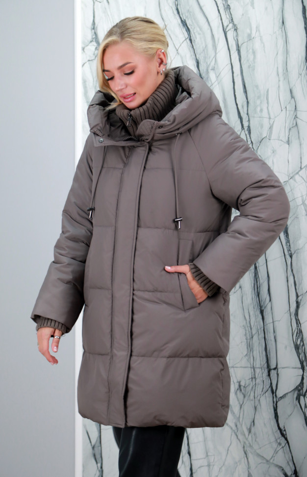 Пуховик утепленный (биопух) на замке/капюшон. Арт.7889 РТ-9962