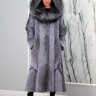 Шуба из меха нутрии, капюшон чернобурая лисица. Арт.Галка РТ-10084
