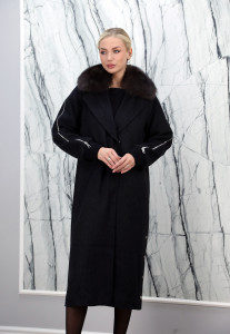 Пальто утепленное из кашемира, ворот отделка мех песца. Арт.6045-1 РТ-10530