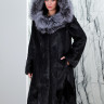 Шуба из меха нутрии, капюшон чернобурая лисица. Арт.Галка РТ-10085