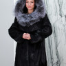 Шуба из меха нутрии, капюшон чернобурая лисица. Арт.Галка РТ-10085