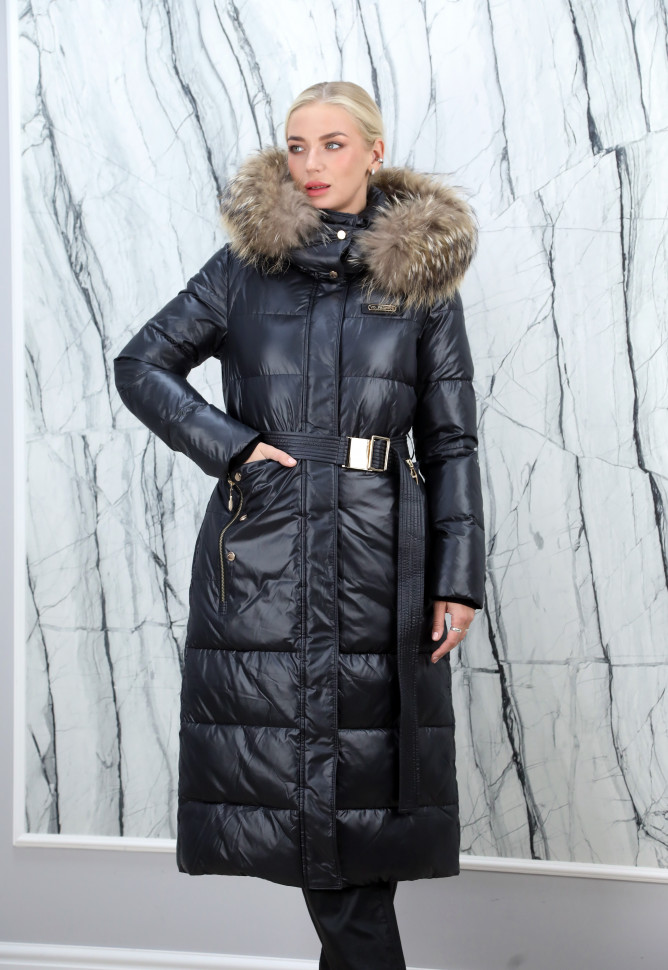 Пуховик утепленный (биопух) капюшон мех енота. Арт.Y022-869 РТ-6969