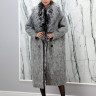 Пальто зимнее из натуральной шерсти, с натуральным утеплителем(гусиный пух), ворот/борт аргентинская чернобурая лиса. Арт.85782 РТ-10528