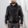 Куртка из натуральной кожи, на замке с капюшоном. Арт. 89030, РТ-9072