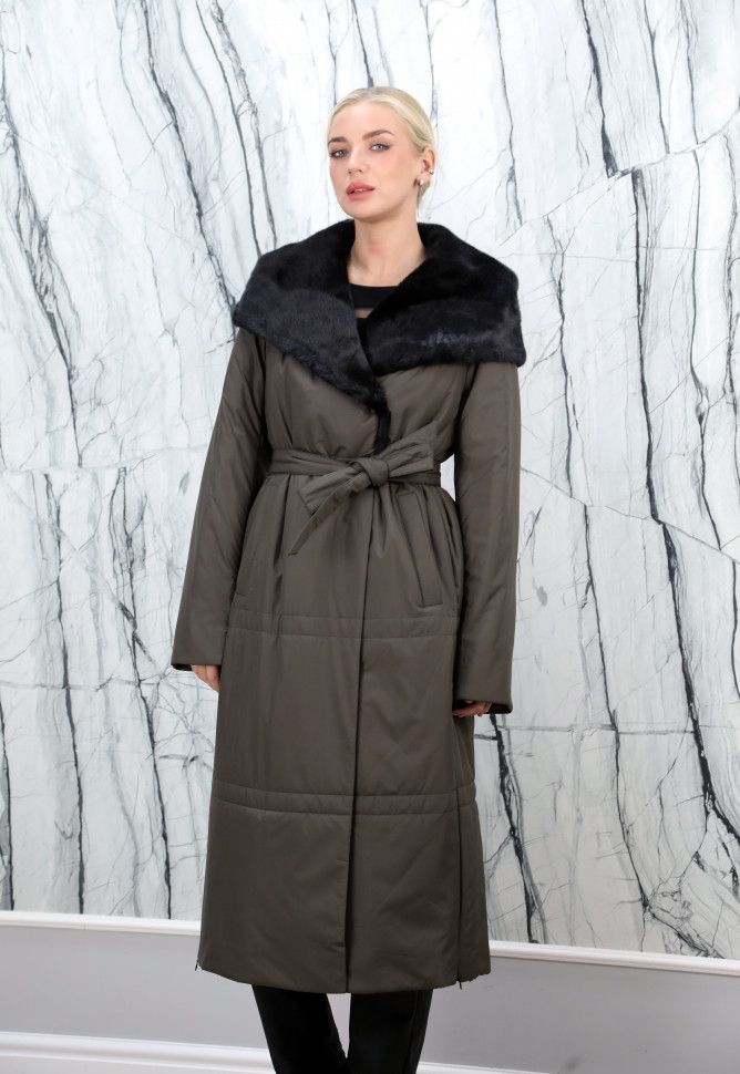 Пуховик утепленный (тинсулейт), капюшон отделка экомех. Арт.3-2Н292 РТ-9857