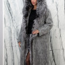 Пальто зимнее из натуральной шерсти, с натуральным утеплителем(гусиный пух), капюшон/борт аргентинская чернобурая лиса. Арт.85783 РТ-10525