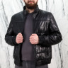 Куртка из натуральной кожи, на замке/ворот стойка., мужская, черный, 65 см. Арт. 99930-1 рт-9077