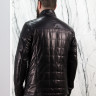 Куртка из натуральной кожи, на замке/ворот стойка., мужская, черный, 70 см. Арт. 89126, РТ-9080