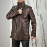 Куртка из натуральной кожи, на замке ворот стойка., мужская, коричневый, 80 см