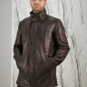 Куртка из натуральной кожи, на замке ворот стойка., мужская, коричневый, 80 см