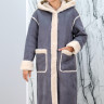 Дубленка из искусственного меха, капюшон. Арт. S32225 РТ-9780