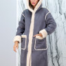 Дубленка из искусственного меха, капюшон. Арт. S32225 РТ-9780