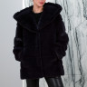 Шуба из эко меха (норка),прямого кроя/капюшон. Арт.427 РТ-9851