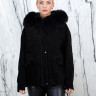 Куртка из натуральной кожи, на замке/капюшон мех песца. Арт.25728 РТ-10432