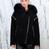 Куртка из натуральной кожи, на замке/капюшон мех песца. Арт.25713 РТ-10431