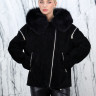 Куртка из натуральной кожи, на замке/капюшон мех песца. Арт.25713 РТ-10431