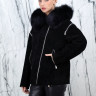 Куртка из натуральной кожи, на замке/капюшон мех песца. Арт.25713 РТ-10431