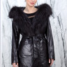 Куртка из натуральной кожи,капюшон отделка мех енота. Арт.26032 РТ-10751