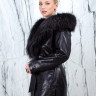Куртка из натуральной кожи,капюшон отделка мех енота. Арт.26032 РТ-10751