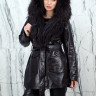 Куртка из натуральной кожи,капюшон отделка мех енота. Арт.26032 РТ-10751