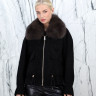 Куртка из натуральной кожи, на замке/ворот мех песца. Арт.25695 РТ-10434