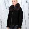 Куртка из натуральной кожи, на замке/ворот мех песца. Арт.25695 РТ-10434