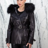 Куртка из натуральной кожи,капюшон отделка мех енота. Арт.25011-1 РТ-10750