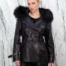 Куртка из натуральной кожи,капюшон отделка мех енота. Арт.25011-1 РТ-10750