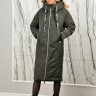 Пальто утепленное с капюшоном. Наполнитель био-пух., хаки, 110 см