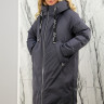 Пальто утепленное с капюшоном. Наполнитель био-пух., графит, 120 см