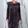 Шуба из меха овчины(астраган), капюшон норка. Арт.С-221 РТ-5368