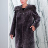 Шуба из меха овчины(астраган), капюшон норка. Арт.С-221 РТ-5368