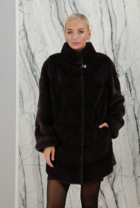 Полушубок из меха аукционной норки, ворот стойка. Арт. 835/22-ЮМ РТ-7464