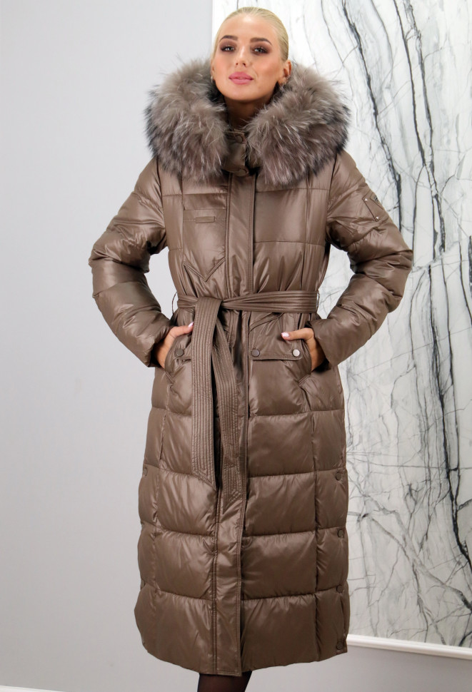 Пуховик утепленный-биопух,капюшон отделка мех енота.  Арт.811, РТ-8650