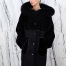 Дубленка из натурального меха овчины, капюшон мех лисица. Арт.7168-90KPST РТ-9404