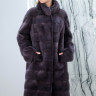 Шуба из меха норки, поперечного кроя/ворот стойка. Арт.456 РТ-6021