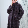 Шуба из меха норки, поперечного кроя/ворот стойка. Арт.456 РТ-6021