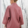 Куртка из натуральной кожи, на замке ворот стойка., розовый, 80 см