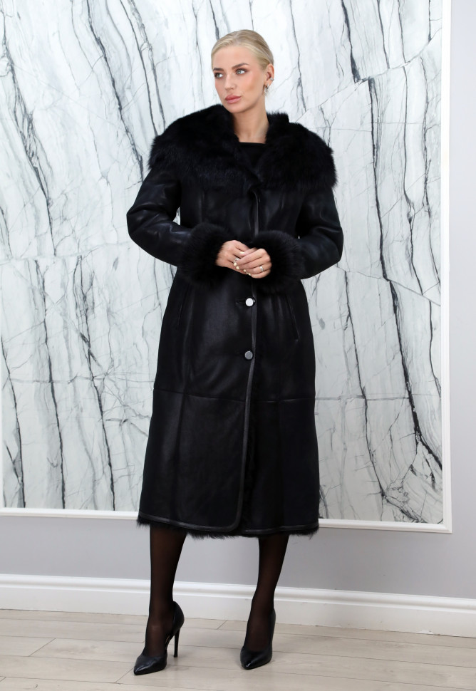 Дубленка из натурального меха овчины, капюшон мех тоскана. Арт.Z-7463 РТ-5912