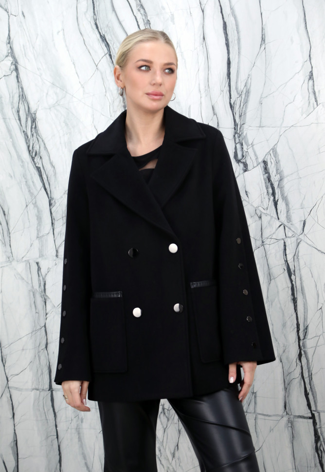 Полупальто демисезонное, шерсть 70% полиэстер 30%,английский ворот/пояс. Арт.56650 РТ-10728