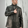 Куртка из натуральной кожи, на замке ворот стойка., мужская, черный, 80 см, артикул - 8183/80 РТ-7299