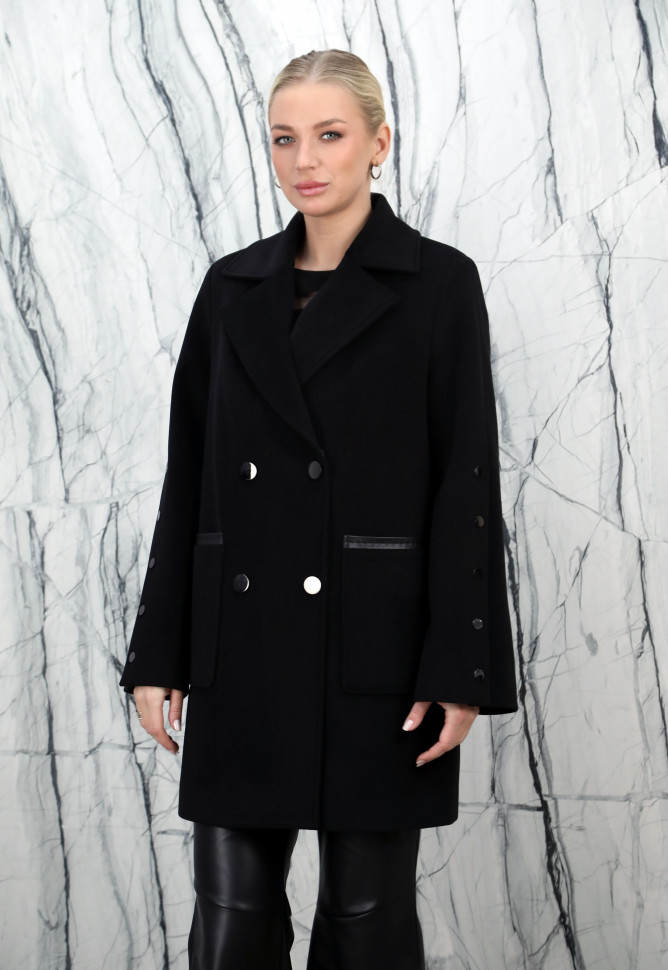 Пальто демисезонное, шерсть 70% полиэстер 30%,английский ворот/пояс. Арт.56650-1 РТ-10727