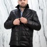 Пуховик из натуральной кожи JOOMBA, на замке/отделка ворота натуральная овчина.. Арт.AF-41 РТ-10878