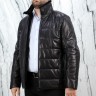 Пуховик из натуральной кожи ягненка премиум качества, на замке/отделка ворота натуральная овчина. Арт.AF-41 РТ-10879