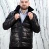 Пуховик из натуральной кожи ягненка премиум качества, на замке/отделка ворота натуральная овчина. Арт.AF-41 РТ-10879