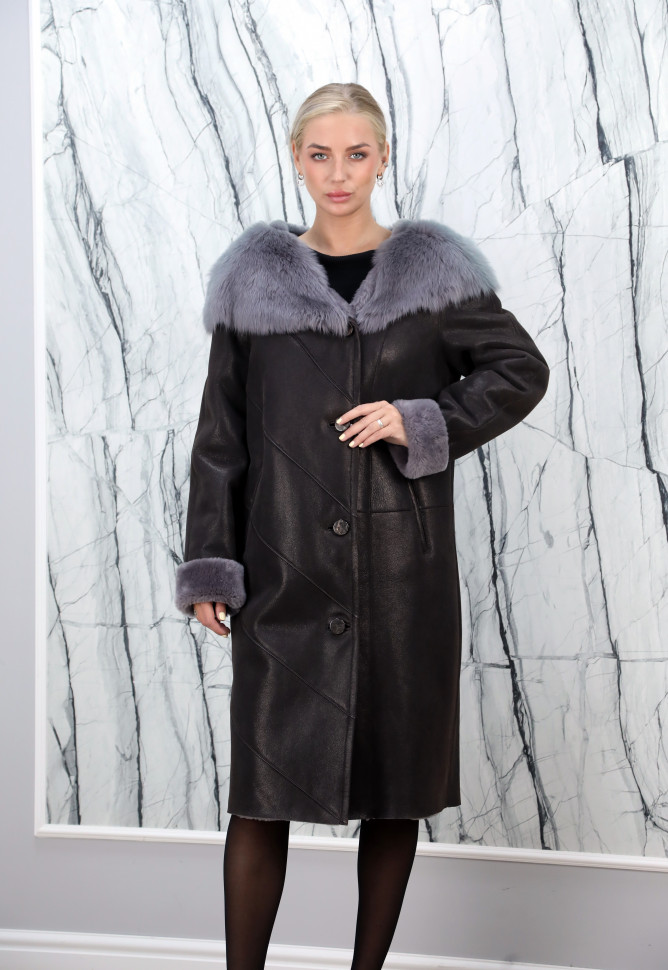 Дубленка из натурального меха овчины,капюшон мех тоскана. Арт.Z-3034Z РТ-5444