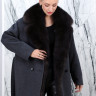 Полупальто зимнее кашемировое, отделка ворот мех финский песец. Арт.6038 РТ-10357