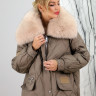 Пуховик утепленный (100% пух) , ворот мех песца. Артикул 9952 РТ-8913